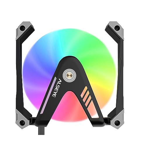 ALSEYE W12 Pro Case Fan, Extraordinary 'W' Designed PC Case Fan, Full Aluminium Frame Case Fan, 120mm ARGB & PWM Computer Case Fan - Black