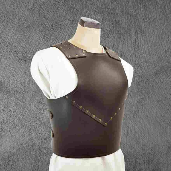 Genuine Brown Leather Body Armour For Men - Handmade LARP Leather Armor - Leather Chest Armor - Leather Shoulder Armor - Leatehr Armor Mens
