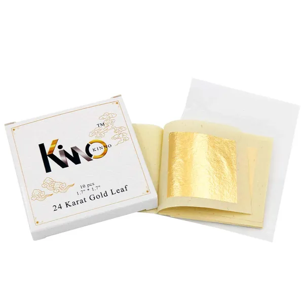 YongBo Edible Gold Leaf, 24kt Gold Foil Edible for Cake Baking, Genuine Food Gold Foil Paper for Cooking, Dessert, Facial, Skincare, Gilding, Craft Art, Holiday Decoration