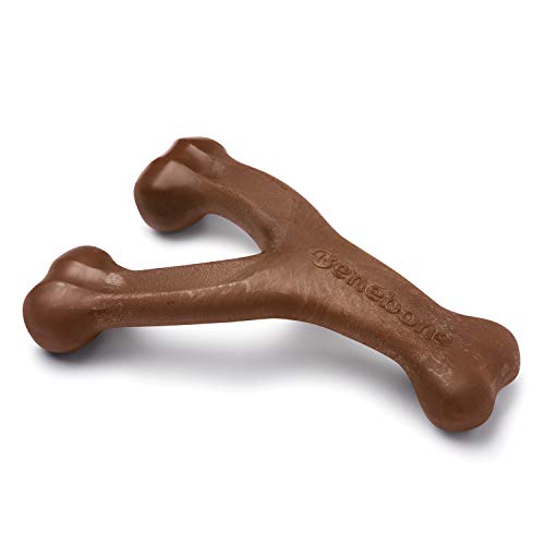 Benebone Wishbone Durable Dog Chew Toy for Aggressive Chewers, Real Peanut, Made in USA, Large - REAL Peanut - Large