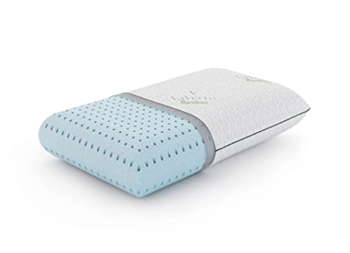 Vaverto Gel Memory Foam Pillow -Standard Size - Ventilated, Premium Bed Pillows with Washable and Bamboo Pillow Cover, Cooling, Orthopedic Sleeping, Side and Back Sleepers - Dorm Room Essentials - White - Standard