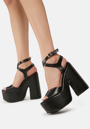 Black Taga Platform Heels | US 9
