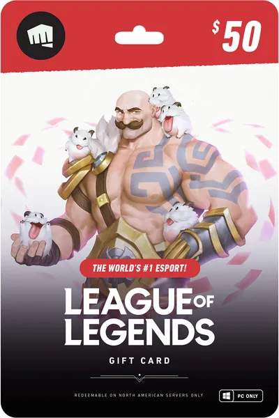 League of Legends $50 Gift Card - NA Server Only [Online Game Code] - 50