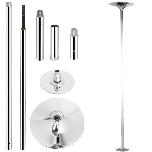 Yaheetech Professional Stripper Pole Spinning Static Dancing Pole Portable Removable 45mm Dance Pole Kit for Exercise Club Party Pub Home w/Tools - Gold - Silver