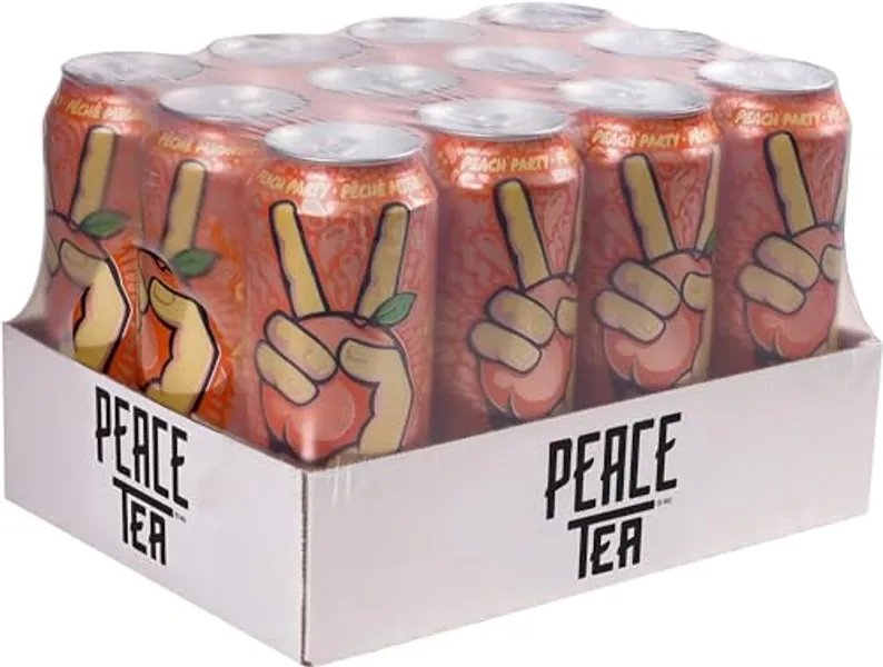 Peace Tea, Peach Party 695mL Cans, Pack of 12