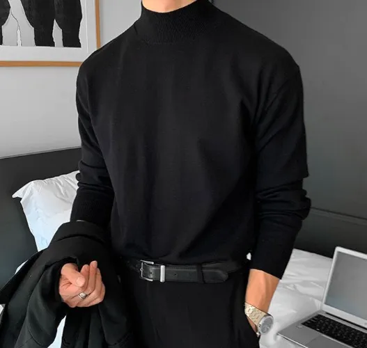Half Turtleneck Sweater Men (Comfy outfit meow)