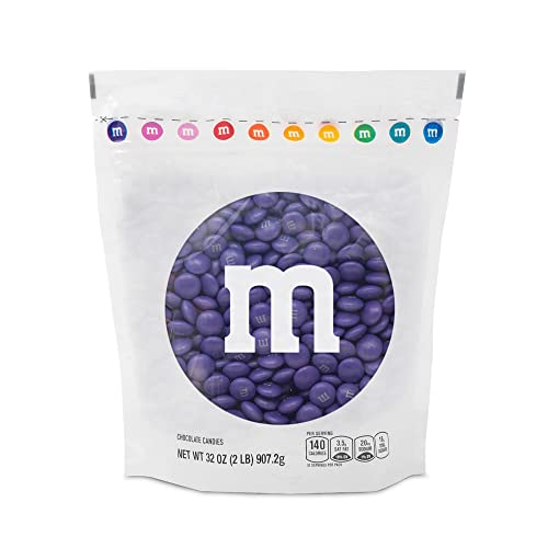 M&M’S Purple Milk Chocolate Candy, 2lbs of M&M'S in Resealable Pack for Candy Bars, Birthday Parties, Baby Showers, Mother's Day, Valentine's Day Gifts, Graduations, Dessert Tables & DIY Party Favors - 2 Pound - PURPLE