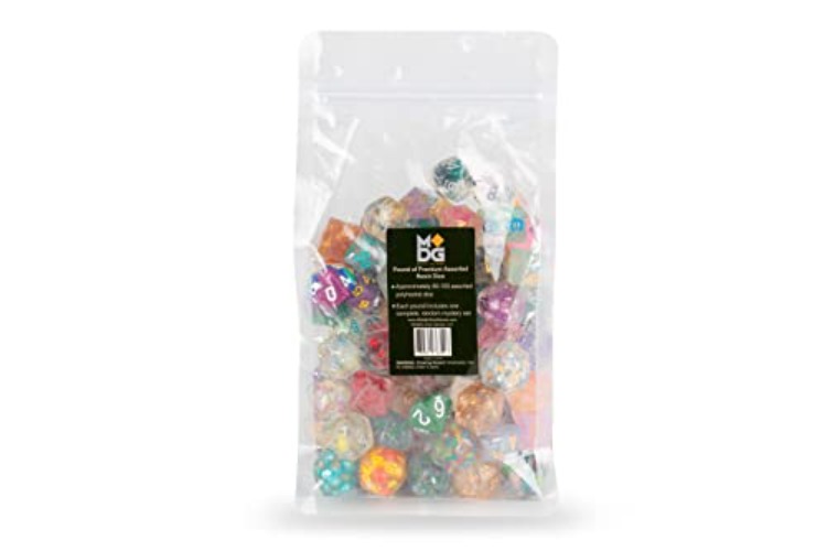FanRoll by Metallic Dice Games Premium Assorted Dozens of Resin Dice, Pound of DND Dice, Role Playing Game Dice for Dungeons and Dragons