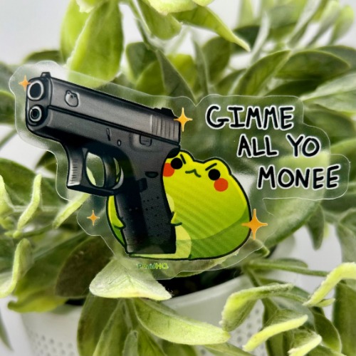 Gun Frog Sticker