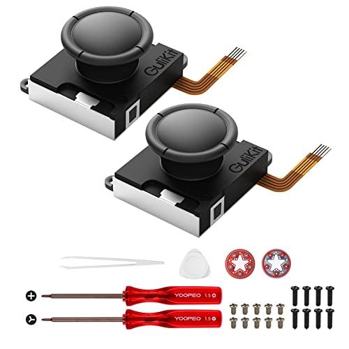 AKNES Gulikit Switch Joystick Replacement,No Drift, Hall Thumb Stick for Switch Joycon Controller&Switch OLED/Switch Lite,Left/Right Hall Effect Sensor Joystick Repair Kit/Tool,Thumbstick Cap (1 Pair) - One Pair