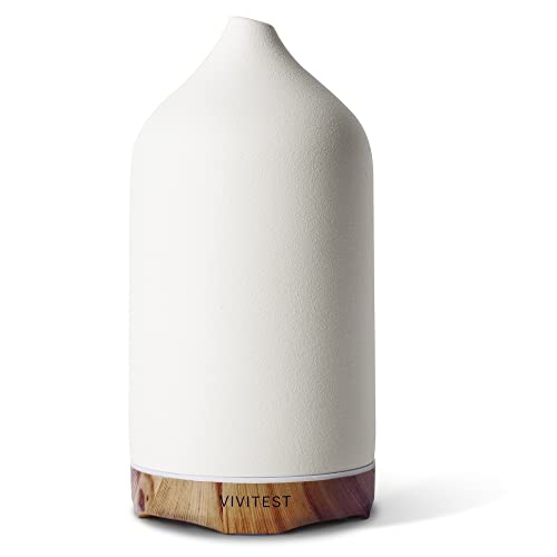 VIVITEST Aromatherapy Diffuser,250ML Ceramic Ultrasonic Essential Oil Diffuser for Aromatherapy (250ML) - 250MLWhite