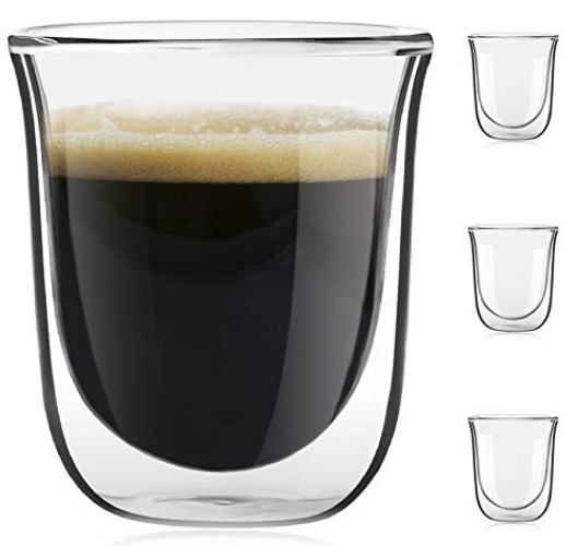 JoyJolt Javaah Double Walled Espresso Glasses Espresso Cups (Set of 4)- 2-Ounces - 4 Count (Pack of 1)
