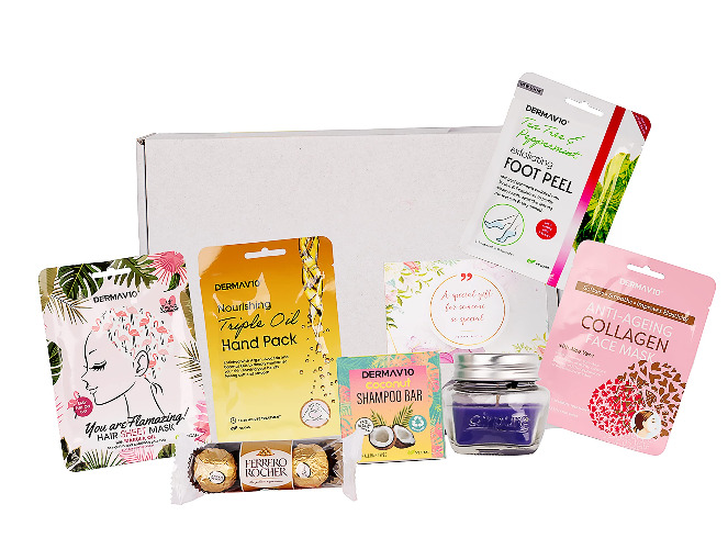 Pamper SPA Gift Set for Women - Head-to-Toe Treatment for HER, FACE MASK, Foot Pack, Hair MASK, Foot Pack, Body Scrub, Gift Set for HER, Mothers Day, HER Birthday, Anniversary.