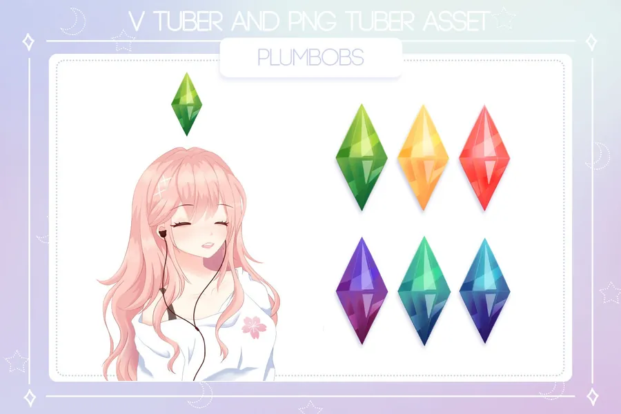 Premade PNG Tuber & V Tuber Asset | Sims Plumbob | PNG tuber, Vtuber, Live2D, Livestreaming, Stream, Twitch, Youtube, OBS