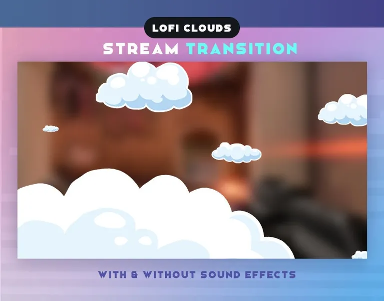 Pastel Clouds Transition | Animated Stream Transition | Pink Stream Stinger | Twitch Transition | Twitch Stinger