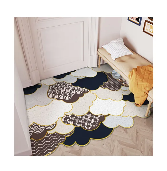 5 Styles Clouds Diy Cutting Anti-Slip Floor Mat For Front Door, Absorbent Bathroom Carpet ,Kitchen Non-Slip Rug,Washable Carpet,PVC Doormat