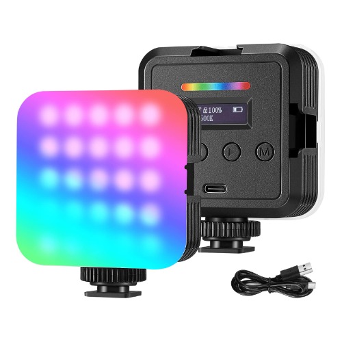 NEEWER Magnetic RGB Video Light, 360° Full Color RGB61 LED Camera Light with 3 Cold Shoe Mounts/CRI 97+/20 Scene Modes/2500K-8500K/2000mAh Rechargeable Portable Photography Selfie Light