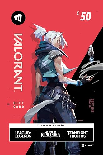 VALORANT £50 Gift Card - (Redeemable in VALORANT, League of Legends, Teamfight Tactics und Legends of Runeterra) - PC Code - 50 GBP