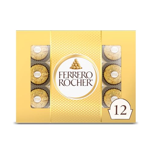 Ferrero Rocher, 12 Count, Premium Gourmet Milk Chocolate Hazelnut, Individually Wrapped Candy for Gifting, Great Easter Gift, 5.3 oz - Assorted - 5.3 Ounce (Pack of 1)