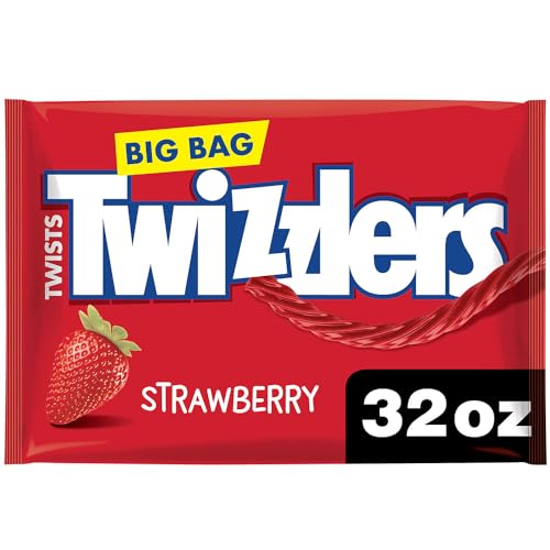 TWIZZLERS Twists Strawberry Flavored Licorice Style, Easter Candy Big Bag, 32 oz - 32 Ounce (Pack of 1)