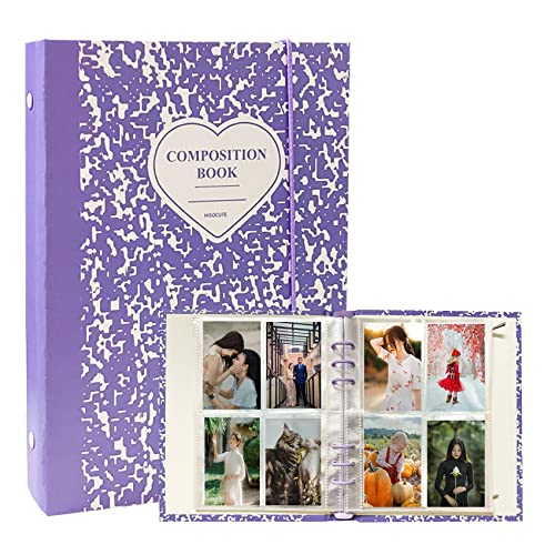 QiuchenYH A5 Binder Photocard Album with 25Pcs Inner Pages 3 Inch Photo Album Sleeves Kpop Photocard Holder Photocard Collect Book for Photos Pictures Cards Storage Purple - Purple