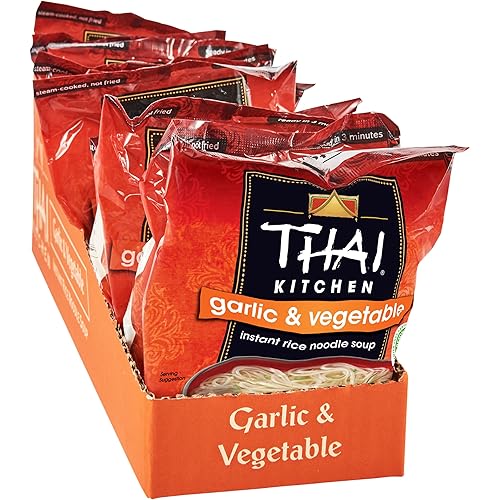 Thai Kitchen Gluten Free Garlic & Vegetable Instant Rice Noodle Soup, 1.6 oz (Pack of 12) - 1.6 Ounce (Pack of 12)