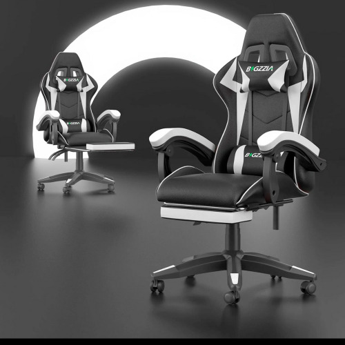 Dragon Gaming Chair with Footrest - White