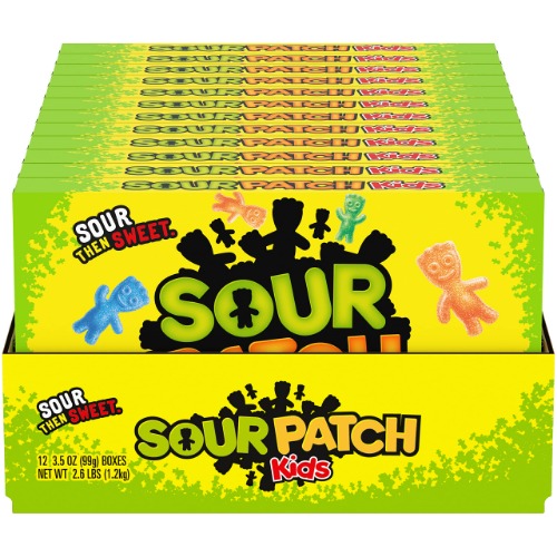 SOUR PATCH KIDS Soft & Chewy Candy, Christmas Candy Stocking Stuffers, 12 - 3.5 oz Boxes - Sour Patch Original