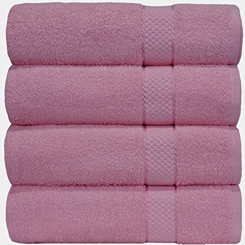 Casabella Luxury Pack Of 4 Bath Sheet 100% Egyptian Cotton Super Soft towel_Pink - 2 Bath Sheet Black