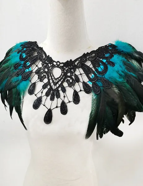 Natural Colourful Women Feather Cape or Shawl Wrap Jacket Rooster Shoulder Shrug Feather Collar Halloween Cosplay Costumes