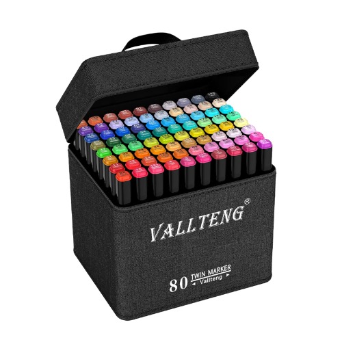 80 Colors Graphic Marker Pen Art Sketch Twin Marker Pen Permanent Graffiti Coloring Pens for Drawing Coloring Highlighting and Underlining