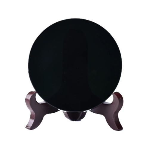 Obsidian Scrying Mirror w/Stand - 3 inch