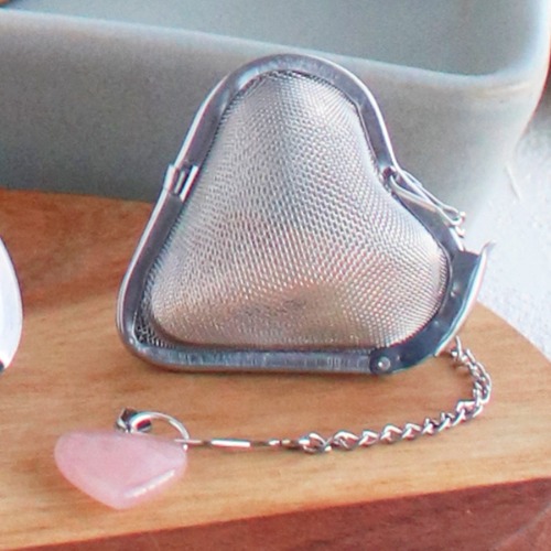 Gemstone Heart Tea Infuser (Rose Quartz - Amethyst)
