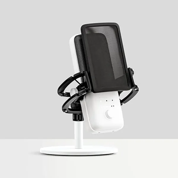Elgato Wave:3 White Kit - Premium Studio Quality USB Condenser Microphone with Shock Mount and Pop Filter, for Streaming, Podcast, Gaming and Home Office, Free Mixer Software, Plug & Play for Mac, PC - White - Starter Kit