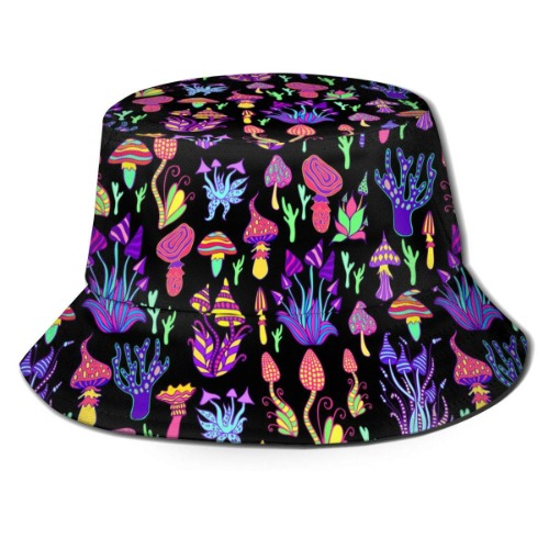 Bucket Hat Summer Beach Sun Hat Packable Fisherman Cap - Hallucinogenic Trippy
