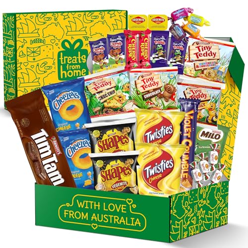 Australian Snack Gift Box (29 Units) Best Australian Candy and Food Products Packed with Aussie Candy Classics including Tim Tams, Arnott’s, Twisties, Cherry Ripe and Much More - Large Snack Box