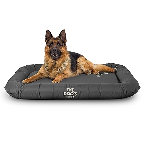 The Dog’s Bed Utility Waterproof Dog Bed, XL Durable Grey Oxford Fabric, YKK Zippers, Washable Reversible Cover, Dog Beds for Home Car Crate & Yard, Puppy & All Pet Comfort - XL Beds - Grey (ZZZZZ)