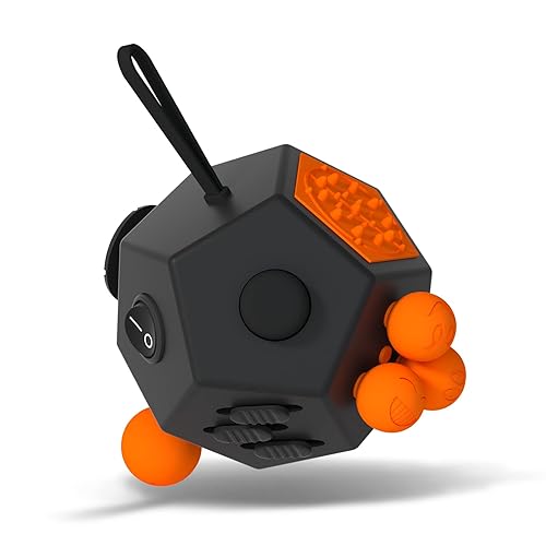Fidget Dodecagon –12 Sided Fidget Toys for Adults and Kids-Stress Cube Fidget Toy for Stress Relief & Focus, Easter Basket Stuffers Gift Idea (A1 Black) - A1 Black