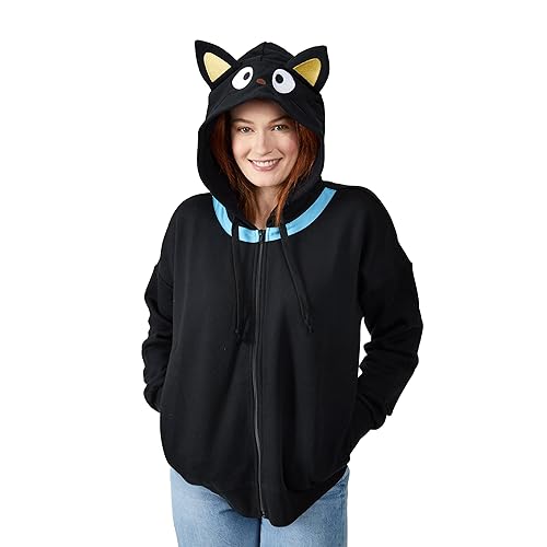 Bioworld Chococat Cosplay Long Sleeve Women's Black Zip Hoodie - Medium - Black