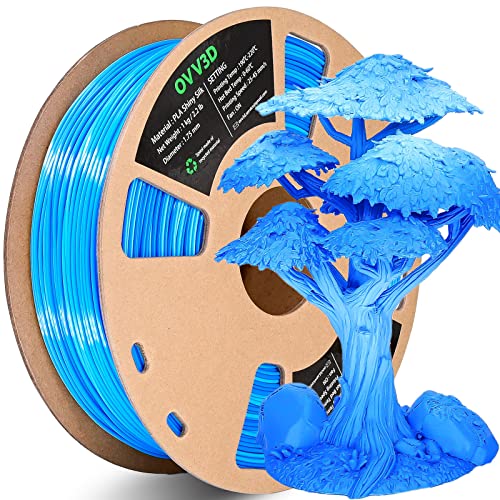 OVV3D PLA Filament 1.75mm, 3D Printer Filament PLA Winter, Silk PLA Filament 1.75mm +/- 0.02mm, 3D Printing Filament Rainbow Filament, PLA Plus Filament 1.75mm, Multicolor PLA Blue and White, 1kg - Season Winter