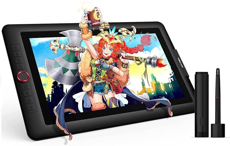 15.6" Drawing Tablet with Screen XPPen Artist 15.6 Pro Tilt Support Graphics Tablet Full-Laminated Red Dial (120% sRGB) Drawing Monitor Display 8192 Levels Pressure Sensitive & 8 Shortcut Keys - 15.6 Inch - Standard W/ Keys