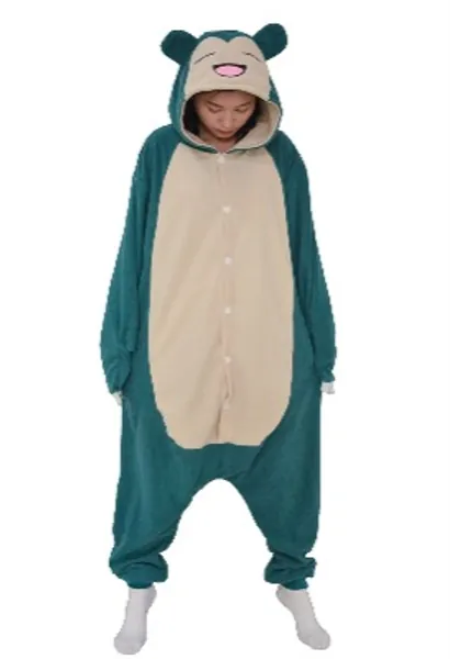 Snorlaxdräkt, onesies, vuxen, pyjamas, jul, nattkläder, jumpsuit, halloween, kvinnor, män, unisex, cosplay