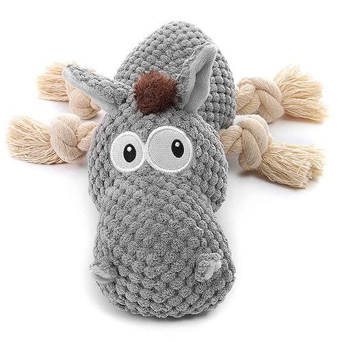 Sedioso Dog Toy, Large Dog Squeaky Toys, Stuffed Animal Dog Plush Toy for Puppy, Small, Middle, Large Dogs (Donkey(Grey)) - Donkey
