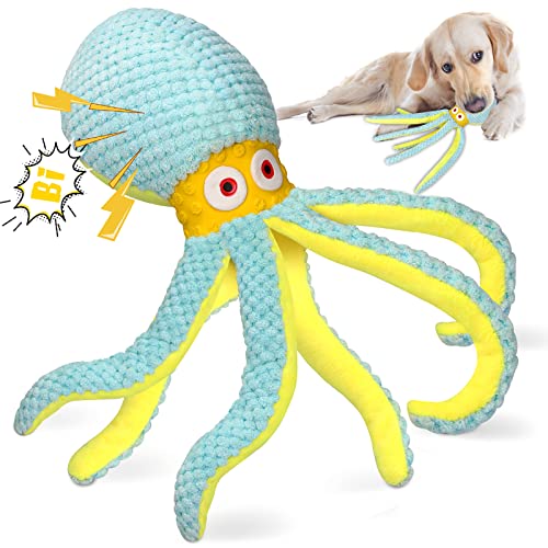 VIWIK Dog Toys for Chewers, Puppy Toys for Boredom and Stimulating, Dog Squeaky Toys Octopus, Interactive Dog Toys No Stuffing for Large Medium Small Smart Dogs, Plush Dog Chew Toys, Soft Dog Toy - Octopus