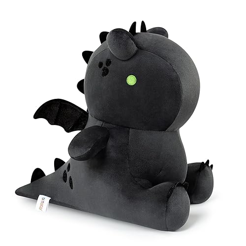 Ditucu Cute Dragon Plush Stuffed Animals Plushies Toys Super Soft Dolls Birthday Gifts for Kids Girls Boys Black 12 inch