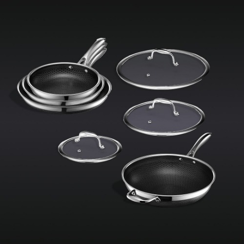 7 pc HexClad Hybrid Cookware Set w/ Lids & Wok | Default Title