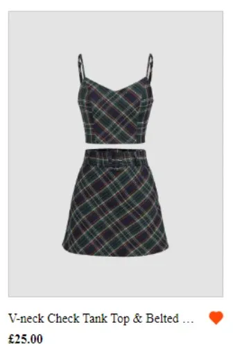 Mini skirt tartan set
