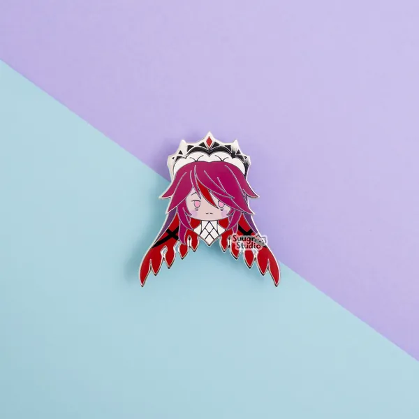 Genshin Impact Rosaria Hard Enamel Pin - [A Grade] / Simple Rubber Back