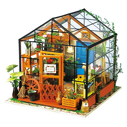 Rolife DIY Dollhouse Room Kit-Handmade Diorama Home Decoration-Miniature Model to Build-Christmas Birthday Gifts for Boys Girls Women Friends (Cathy's Flower Green House) - Cathy's Flower House