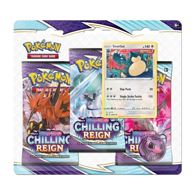 Pokémon TCG: Sword & Shield-Chilling Reign 3 Booster Packs, Snorlax Promo Card & Coin